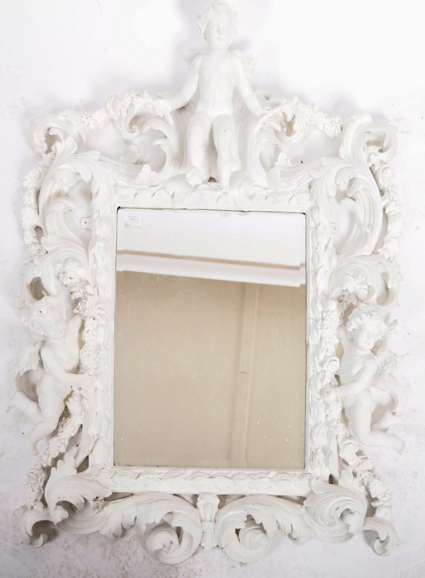 BAROQUE REVIVAL CONSOLE TABLE AND CHERUB MIRROR - Image 5 of 9