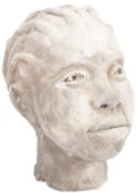 20TH CENTURY AFRICAN CLAY SCULPTURE PORTRAIT BUST