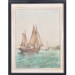 19TH CENTURY WATERCOLOUR ON PAPER DEPICTING SAILING BOATS