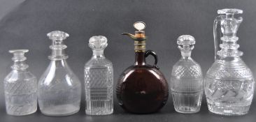 COLLECTION OF 19TH CENTURY GLASS DECANTERS