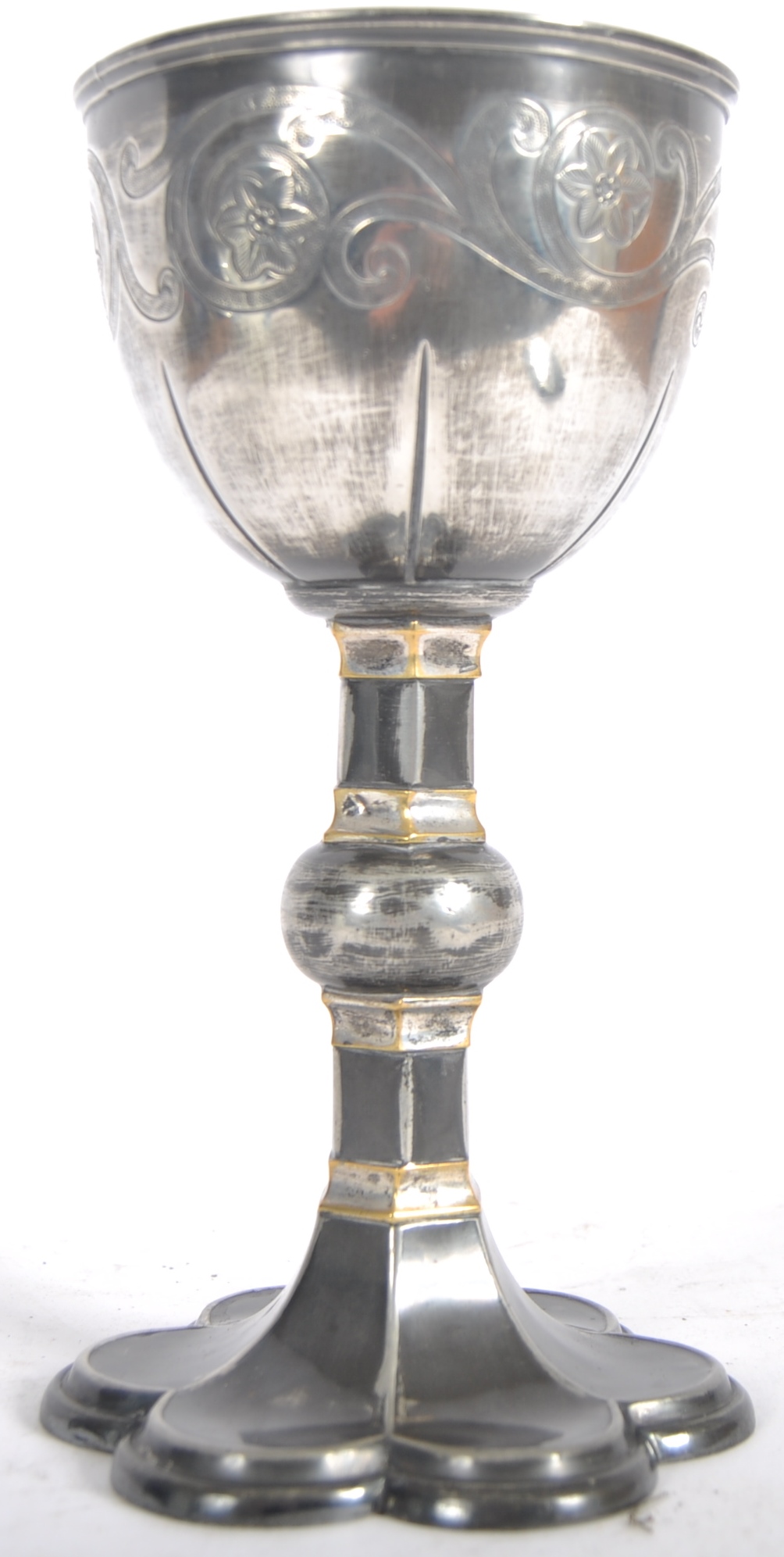 19TH CENTURY SILVER PLATED GOBLET - Image 2 of 9