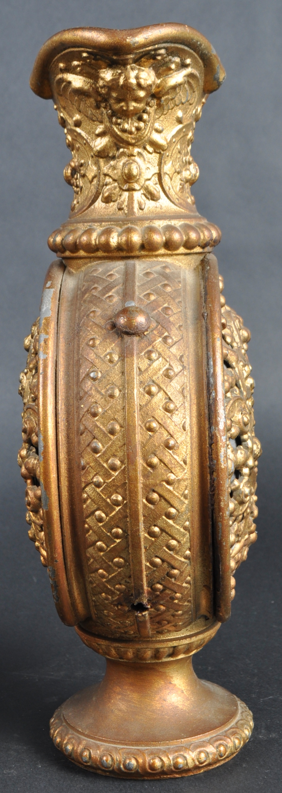 PAIR OF EARLY 20TH CENTURY GILT METAL PILGRIM FLASKS - Image 9 of 11