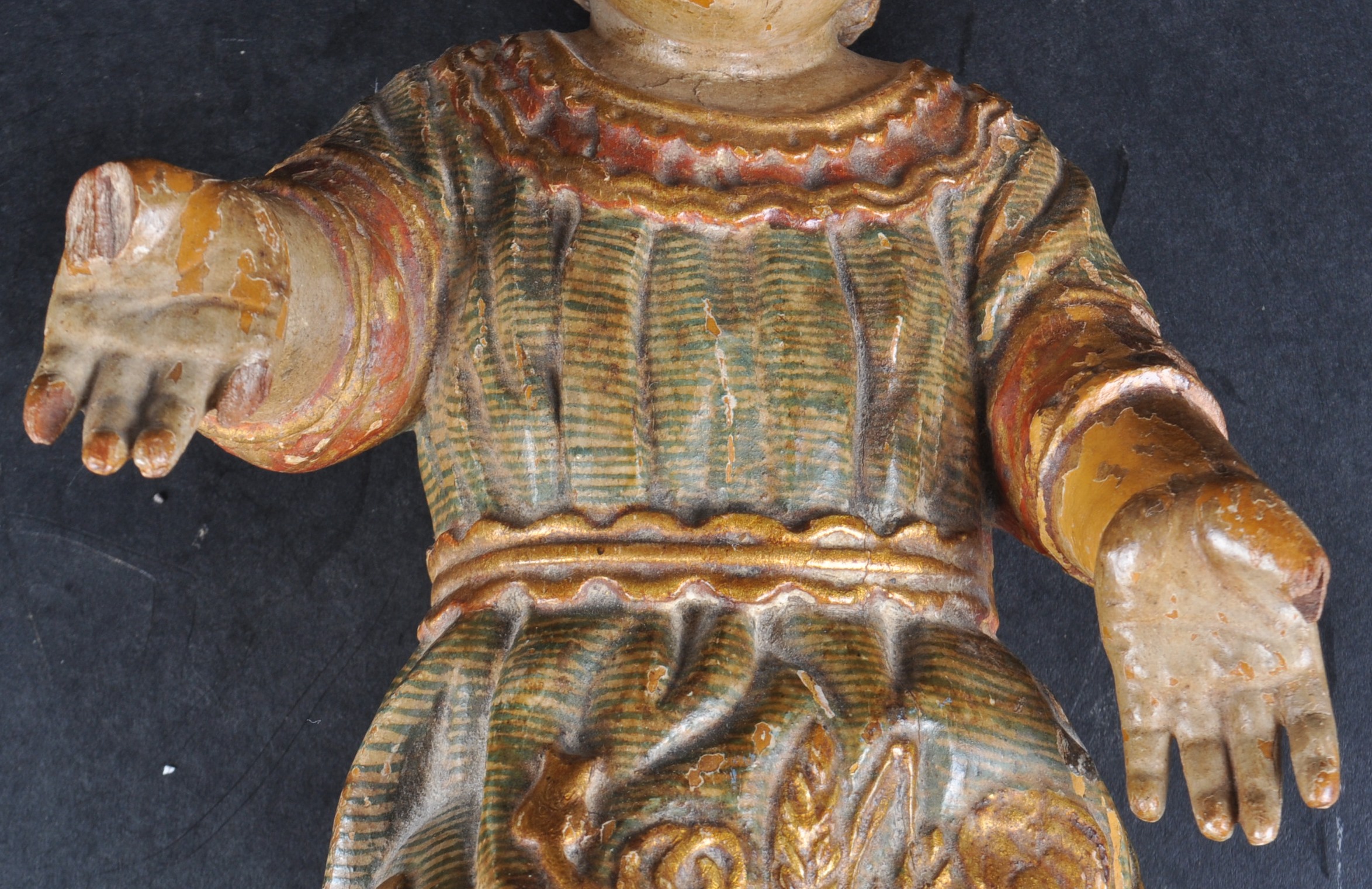 WITHDRAWN FROM SALE 18TH CENTURY ITALIAN WOOD CARVED CHILD CHRIST - Image 3 of 5