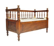 19TH CENTURY VICTORIAN MAHOGANY COT BENCH