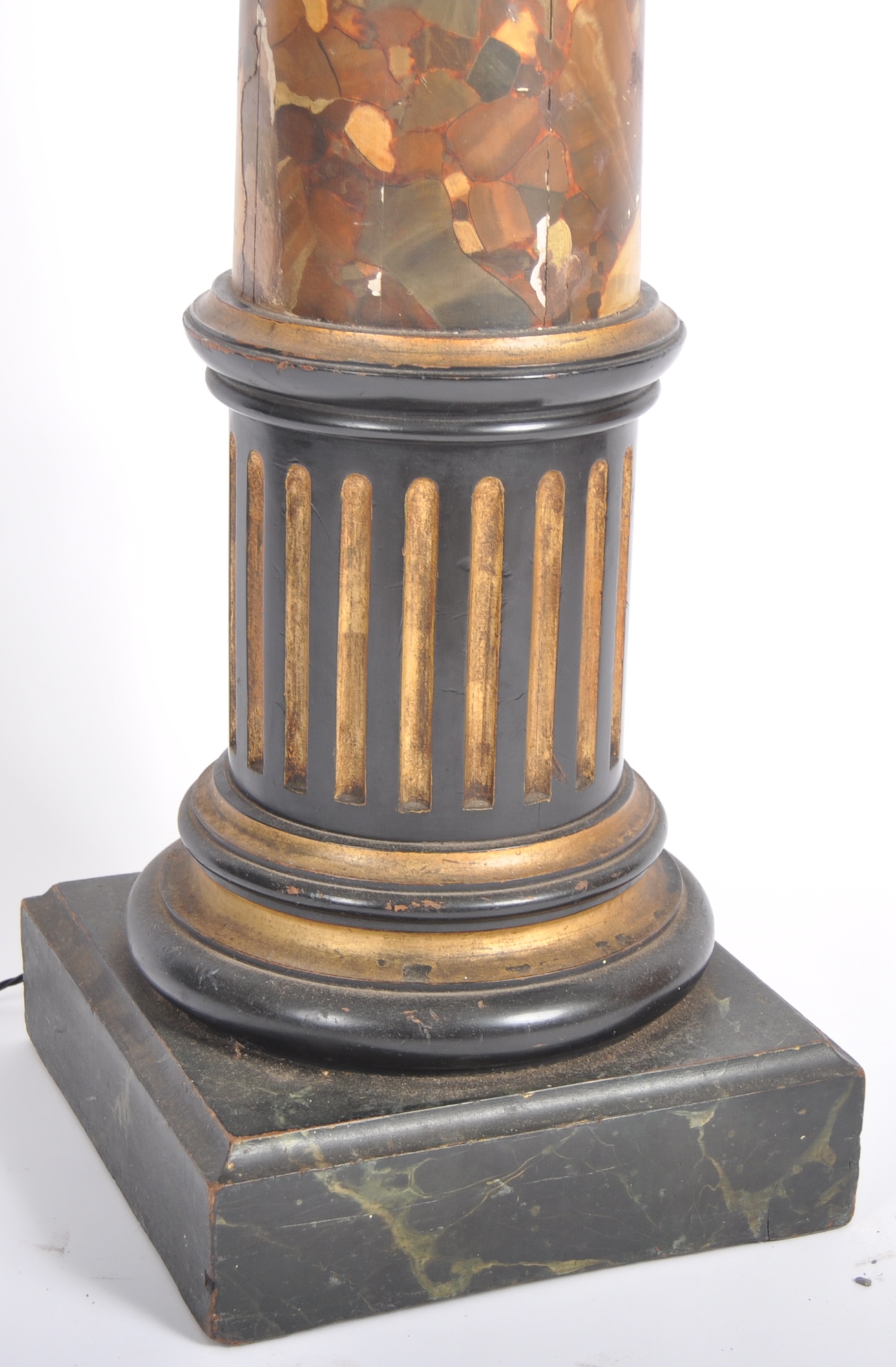 EARLY 20TH CENTURY FAUX MARBLE COLUMN STANDARD LAMP - Image 3 of 6