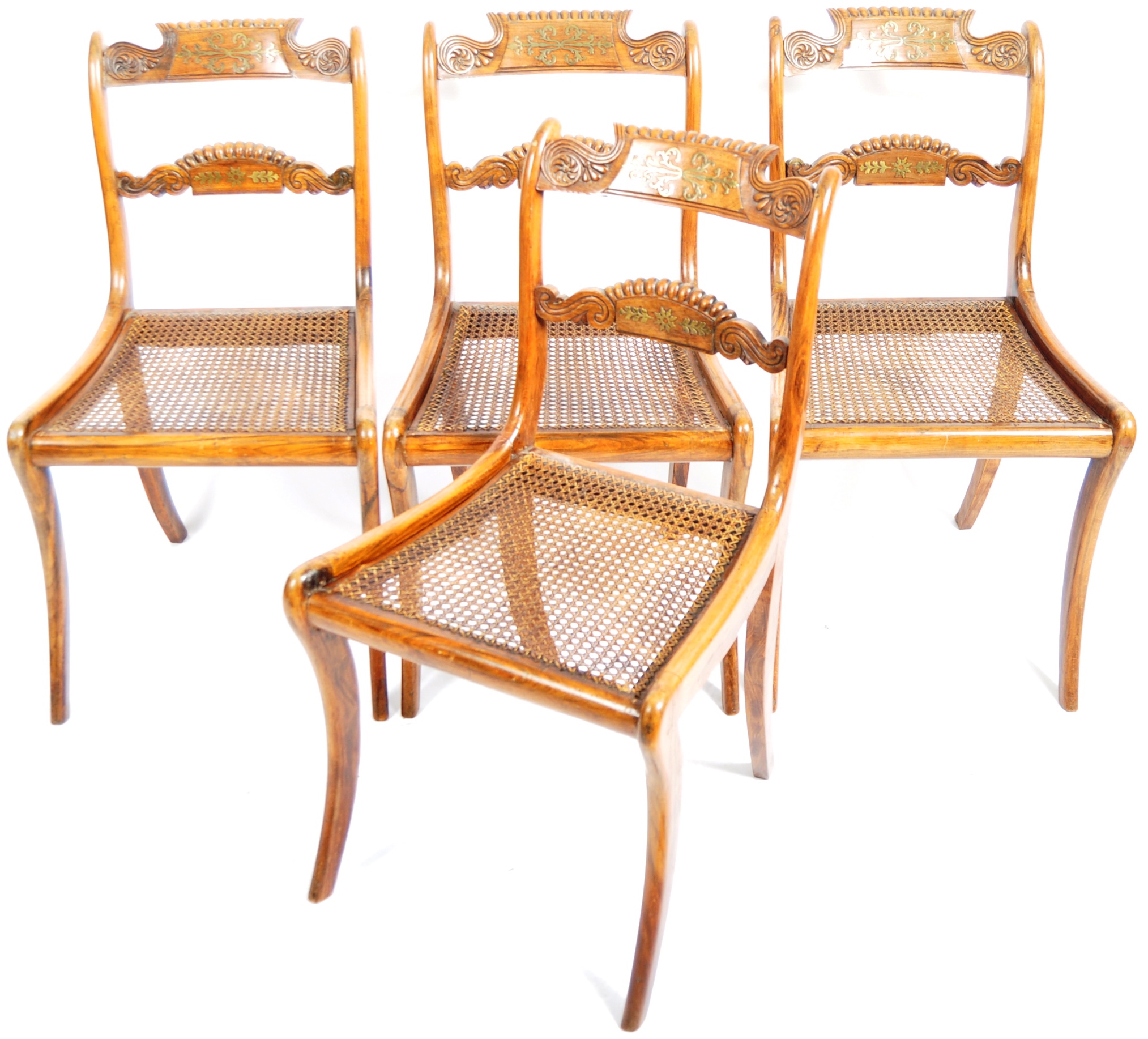 FOUR 19TH CENTURY REGENCY ROSEWOOD DINING CHAIRS - Image 2 of 8