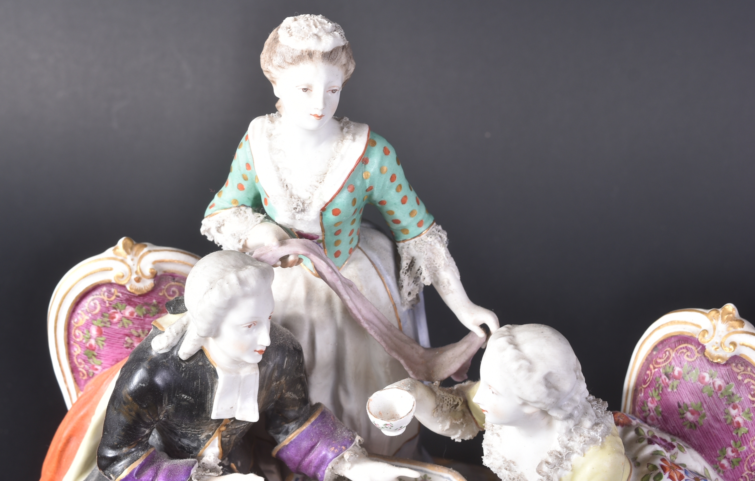 19TH CENTURY PORCELAIN MEISSEN FIGURINE GROUP - Image 4 of 6