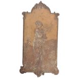 EARLY 20TH ART NOUVEAU CAST IRON WALL PLAQUE