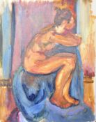 DORIAN LEVINE (20TH CENTURY) PORTRAIT STUDY OF A FEMALE NUDE