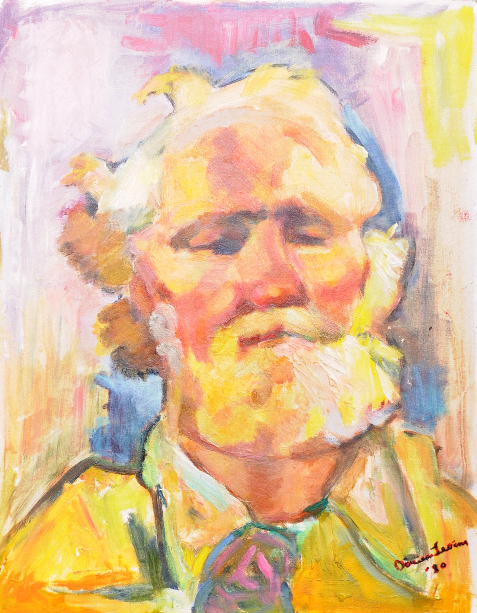 DORIAN LEVINE (20TH CENTURY) PORTRAIT STUDY OF AN ELDERLY MAN