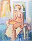 DORIAN LEVINE (20TH CENTURY) PORTRAIT STUDY OF A FEMALE NUDE