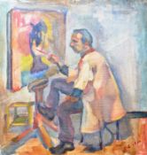 DORIAN LEVINE (20TH CENTURY) PORTRAIT STUDY OF AN ARTIST