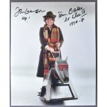 DOCTOR WHO - TOM BAKER & JOHN LEESON - AUTOGRAPHED 8X10" PHOTO