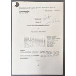 ESTATE OF BOB BAKER - DOCTOR WHO - BAKER'S PERSONAL SCRIPT