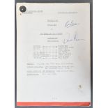 ESTATE OF BOB BAKER - DOCTOR WHO - BAKER'S PERSONAL SCRIPT