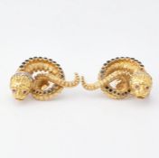 PAIR OF LALAOUNIS 18CT GOLD STONE SET CHIMERA EARRINGS