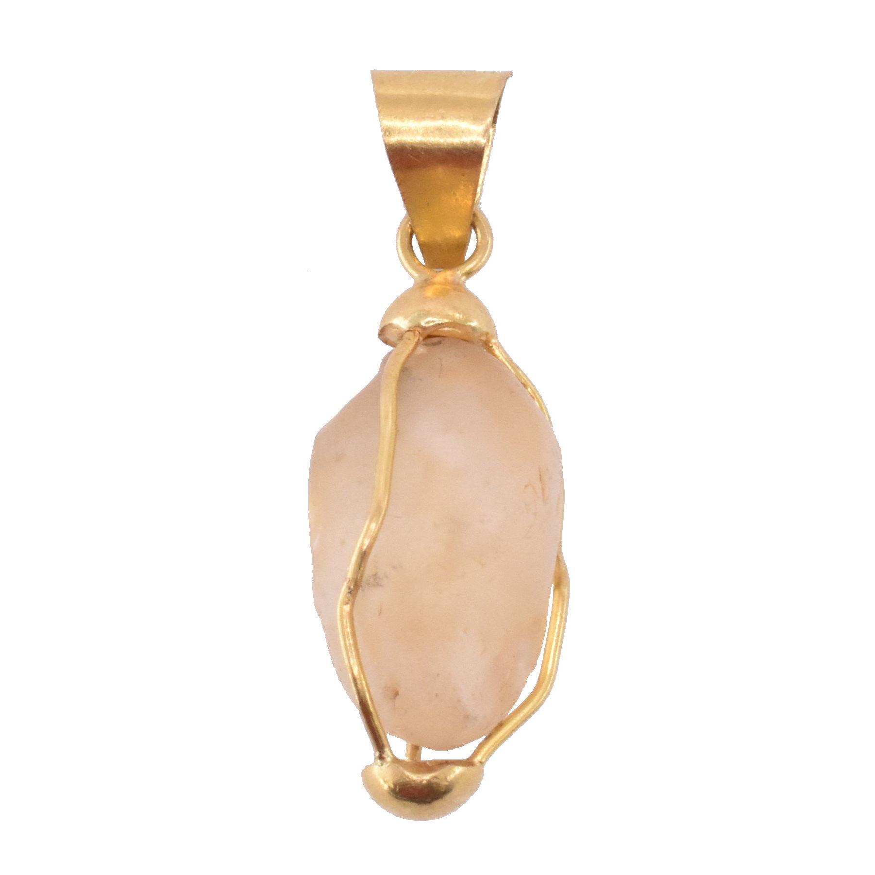 ROCK CRYSTAL & YELLOW METAL PENDANT