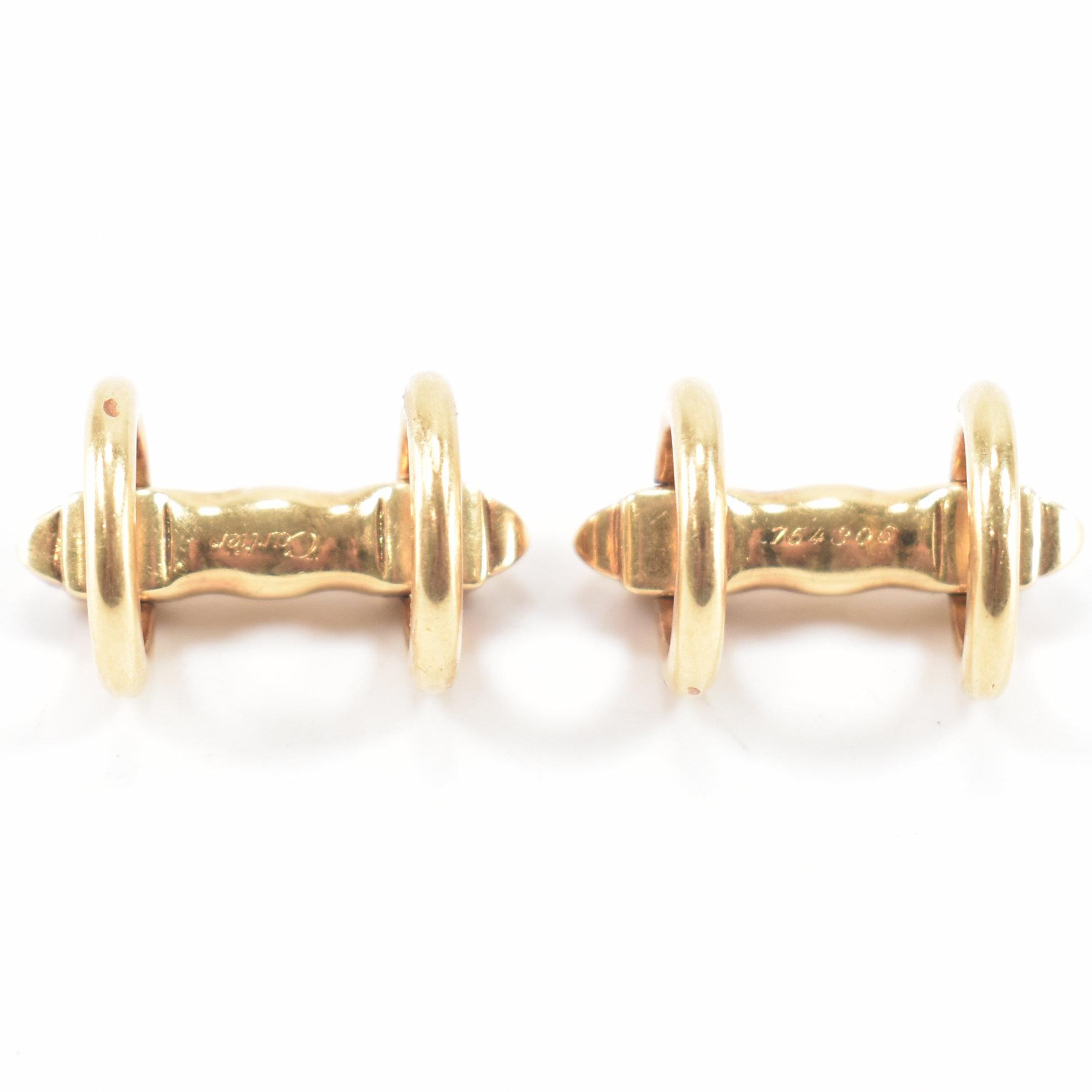 PAIR OF 18CT GOLD STIRRUP CUFFLINKS SINGED CARTIER - Image 4 of 5