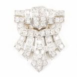 FRENCH ART DECO 18CT GOLD & DIAMOND DRESS CLIP