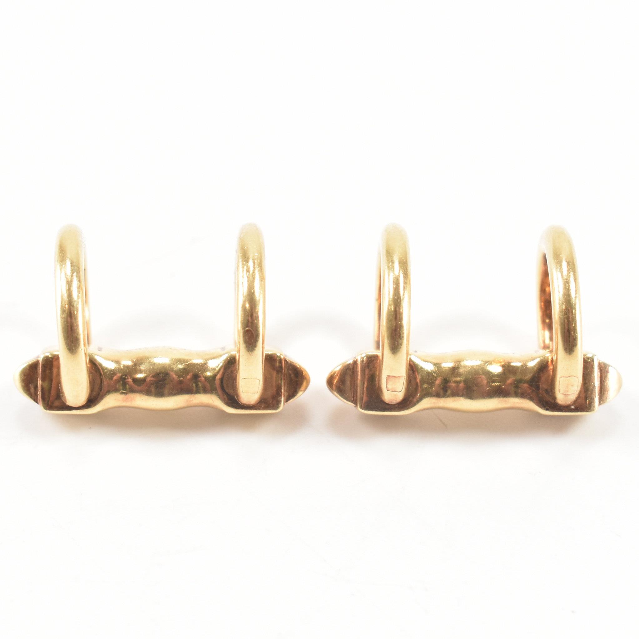 PAIR OF 18CT GOLD STIRRUP CUFFLINKS SINGED CARTIER - Image 5 of 5