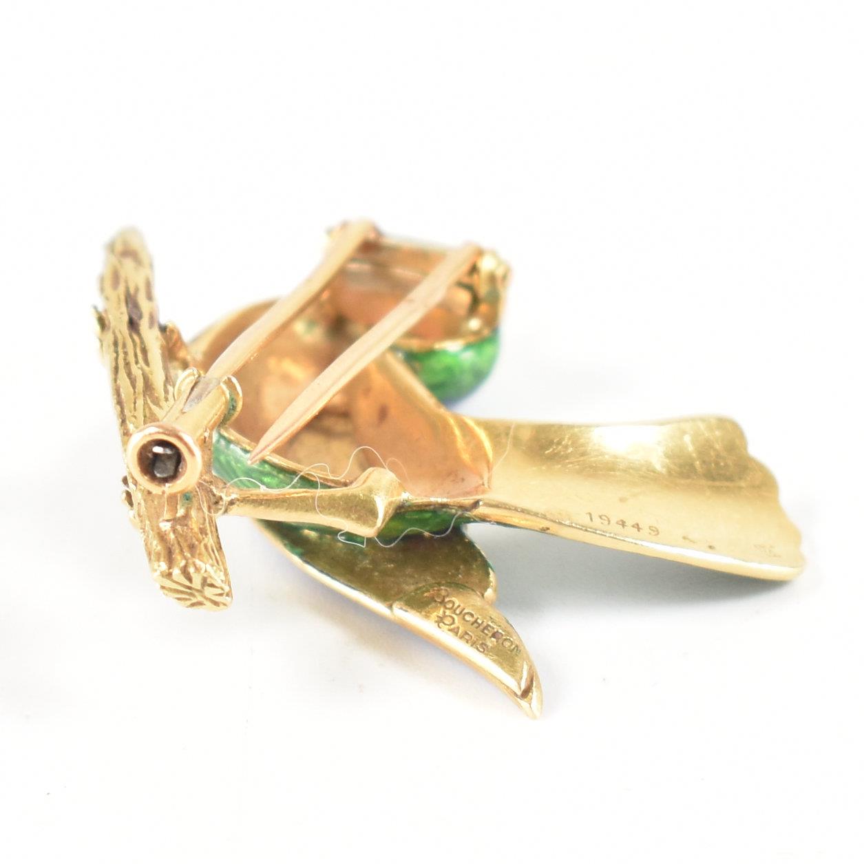 VINTAGE BOUCHERON PARIS GOLD & ENAMEL BIRD BROOCH - Image 3 of 10