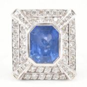 FRENCH 18CT GOLD SAPPHIRE & DIAMOND COCKTAIL RING