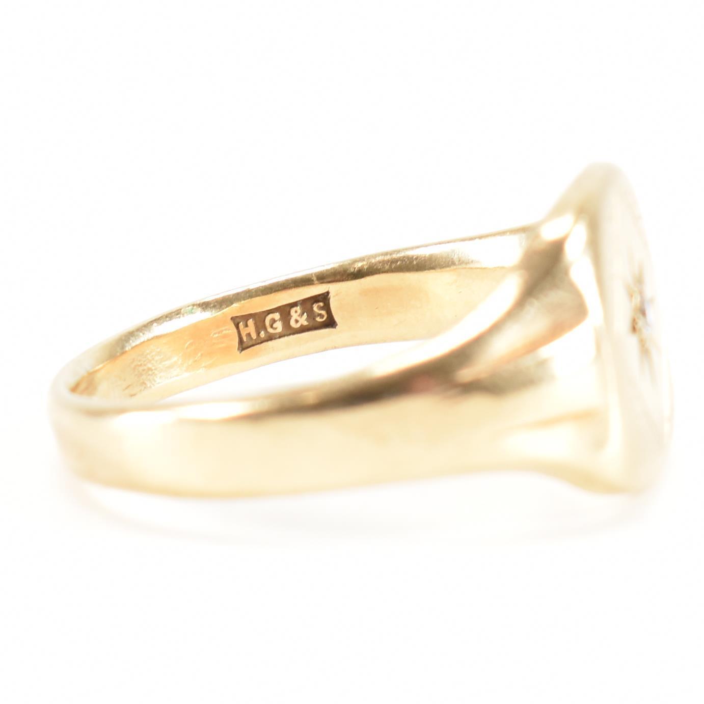 HALLMARKED 9CT GOLD & DIAMOND SIGNET RING - Image 6 of 9