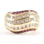 GOLD, RUBY & DIAMOND DOME RING