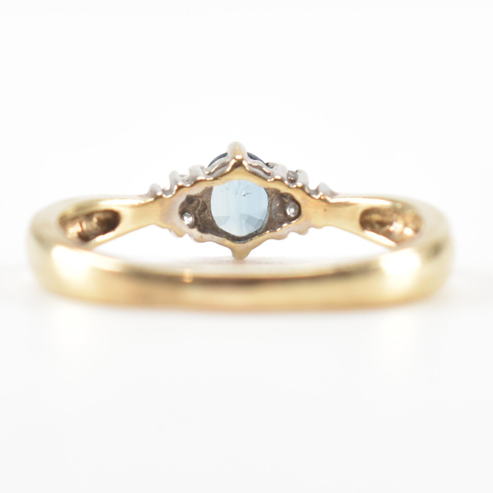 VINTAGE GOLD BLUE STONE & DIAMOND RING - Image 4 of 9