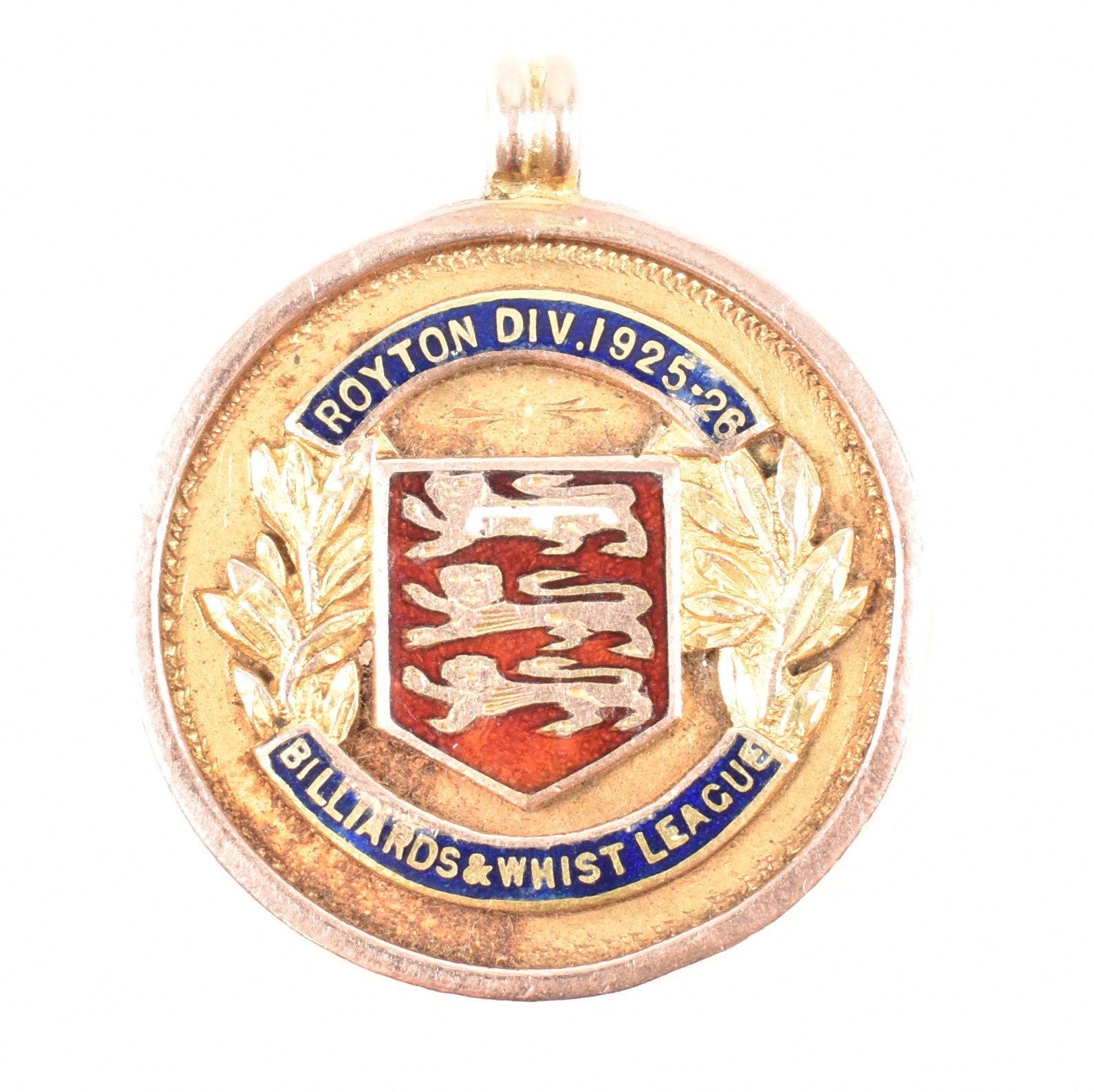 HALLMARKED 9CT GOLD & ENAMEL PENDANT