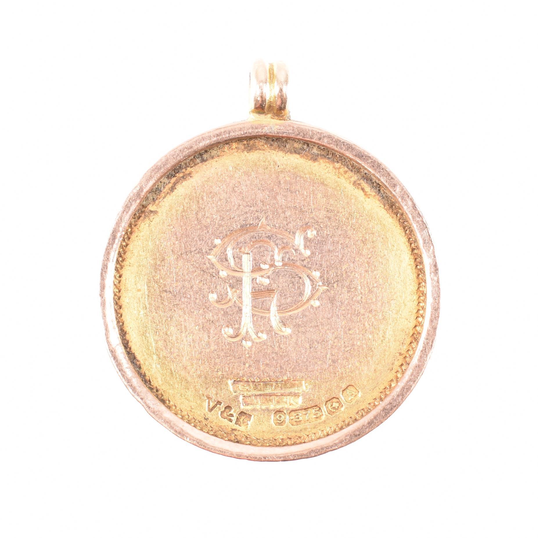 HALLMARKED 9CT GOLD & ENAMEL PENDANT - Image 2 of 3