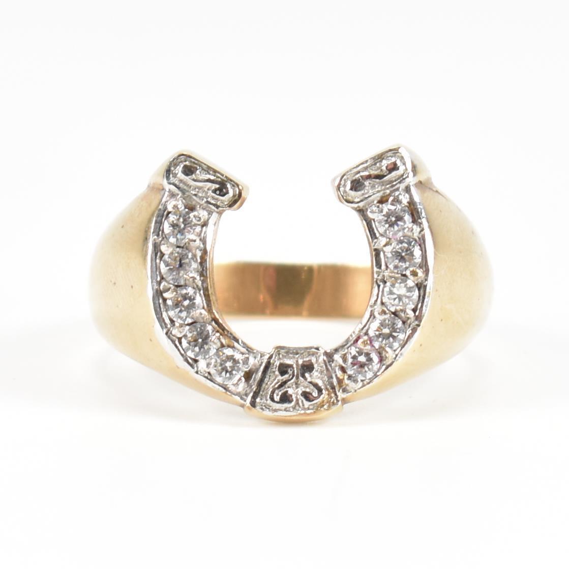 HALLMARKED 9CT GOLD & CZ HORSESHOE RING - Image 2 of 9