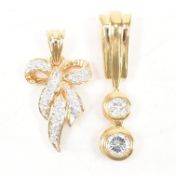 50+ GOLD PLATED & WHITE STONE PENDANTS - 2 STYLES