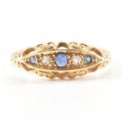 HALLMARKED 18CT GOLD SAPPHIRE & DIAMOND RING