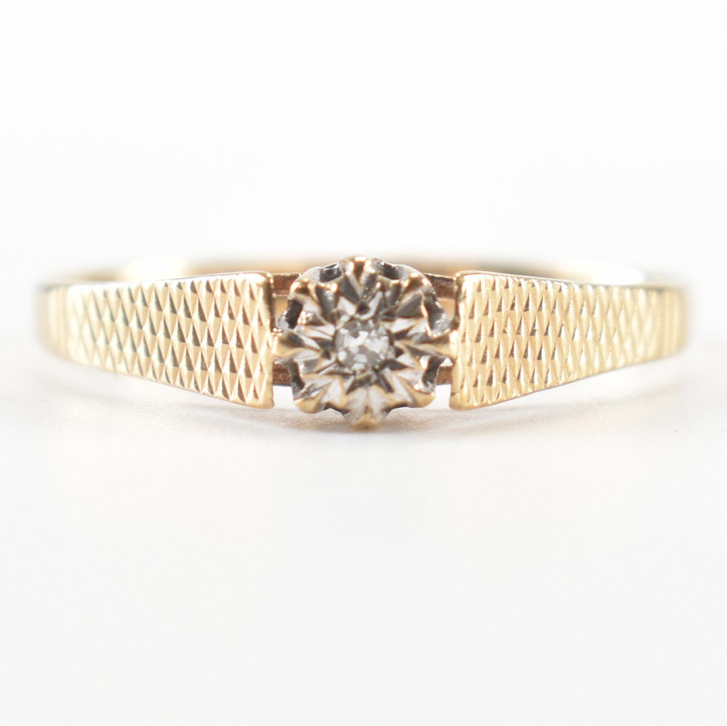 HALLMARKED 9CT GOLD & DIAMOND RING