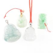 COLLECTION OF ASSORTED CARVED JADE NECKLACE PENDANTS