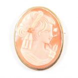 9CT GOLD CAMEO BROOCH