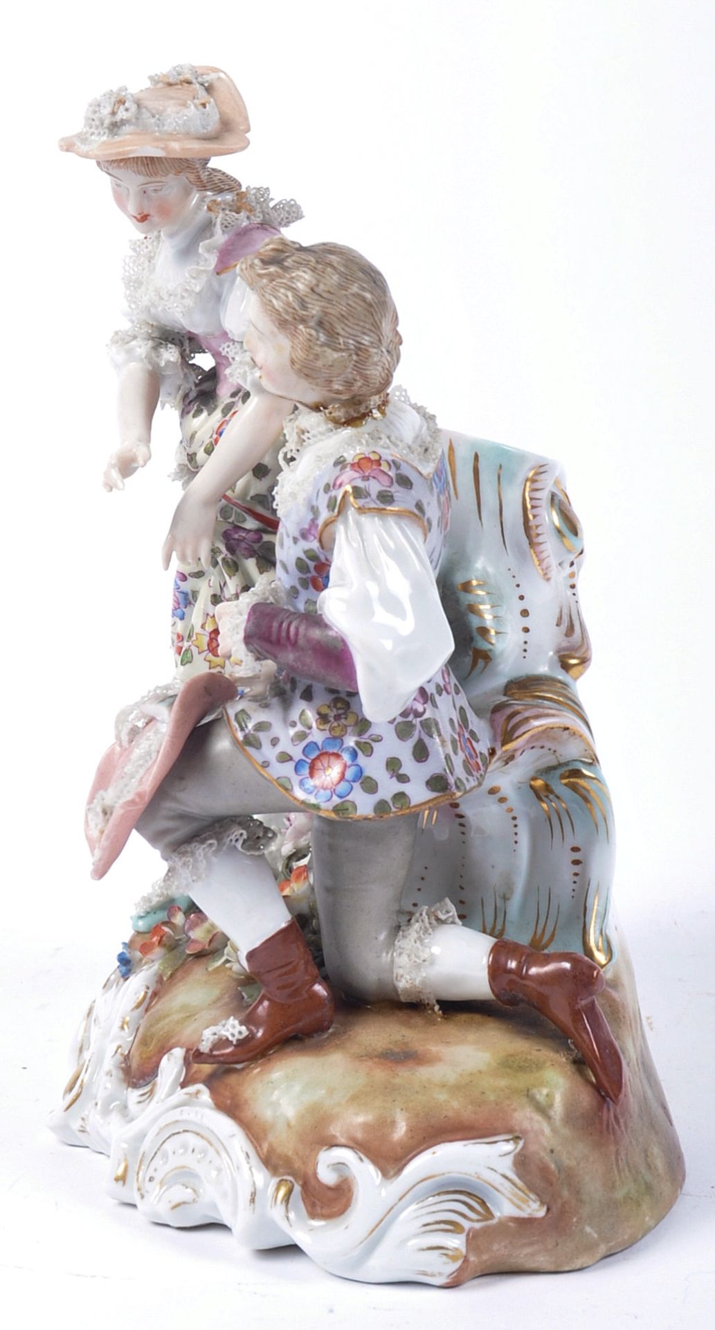 19TH CENTURY SITZENDORF PORCELAIN DIORAMA FIGURE GROUP - Image 3 of 6