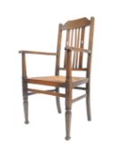 19TH CENTURY ARTS AND CRAFTS OAK CARVER ARMCHAIR