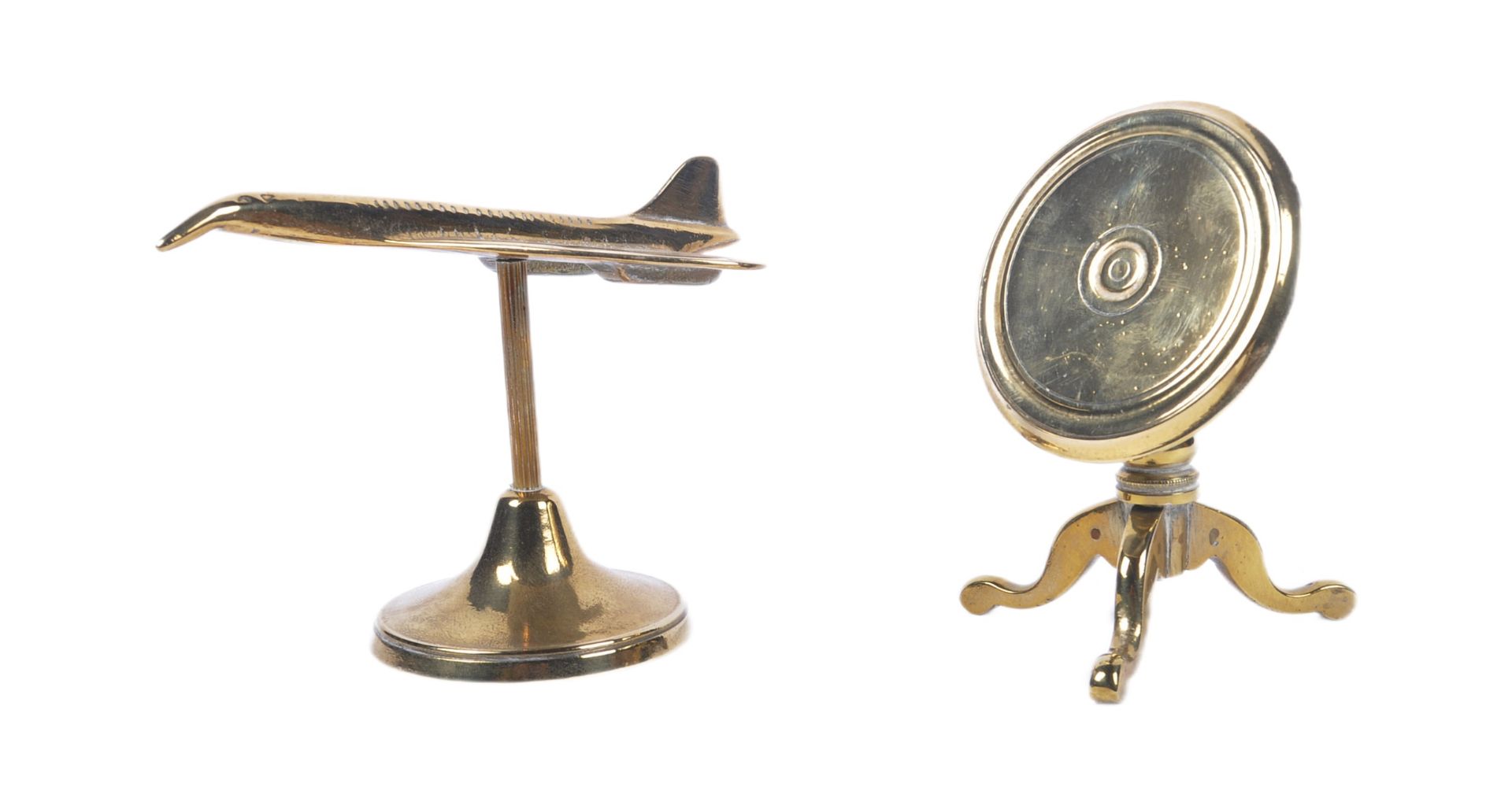 19TH CENTURY VICTORIAN BRASS TILT TOP TABLE & CONCORDE - Image 2 of 6