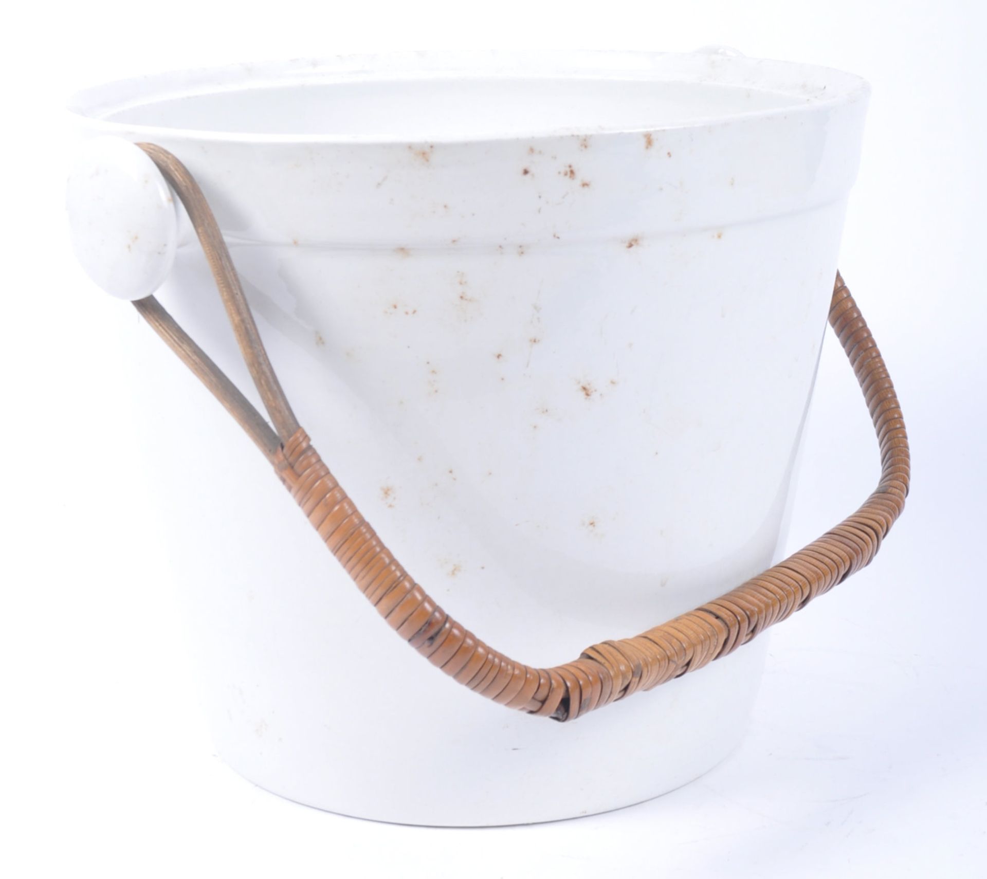 19TH CENTURY LARGE WHITE GROUND CREAMER PALE BUCKET - Image 3 of 4