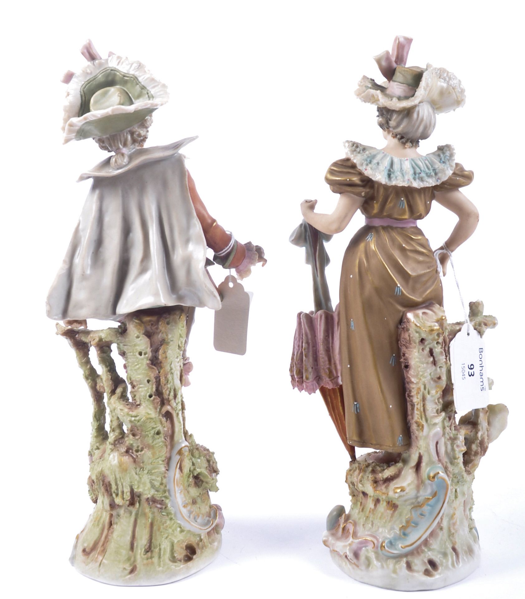 19TH CENTURY CONTINENTAL PAIR OF PORCELAIN BISQUE FIGURES - Image 4 of 6