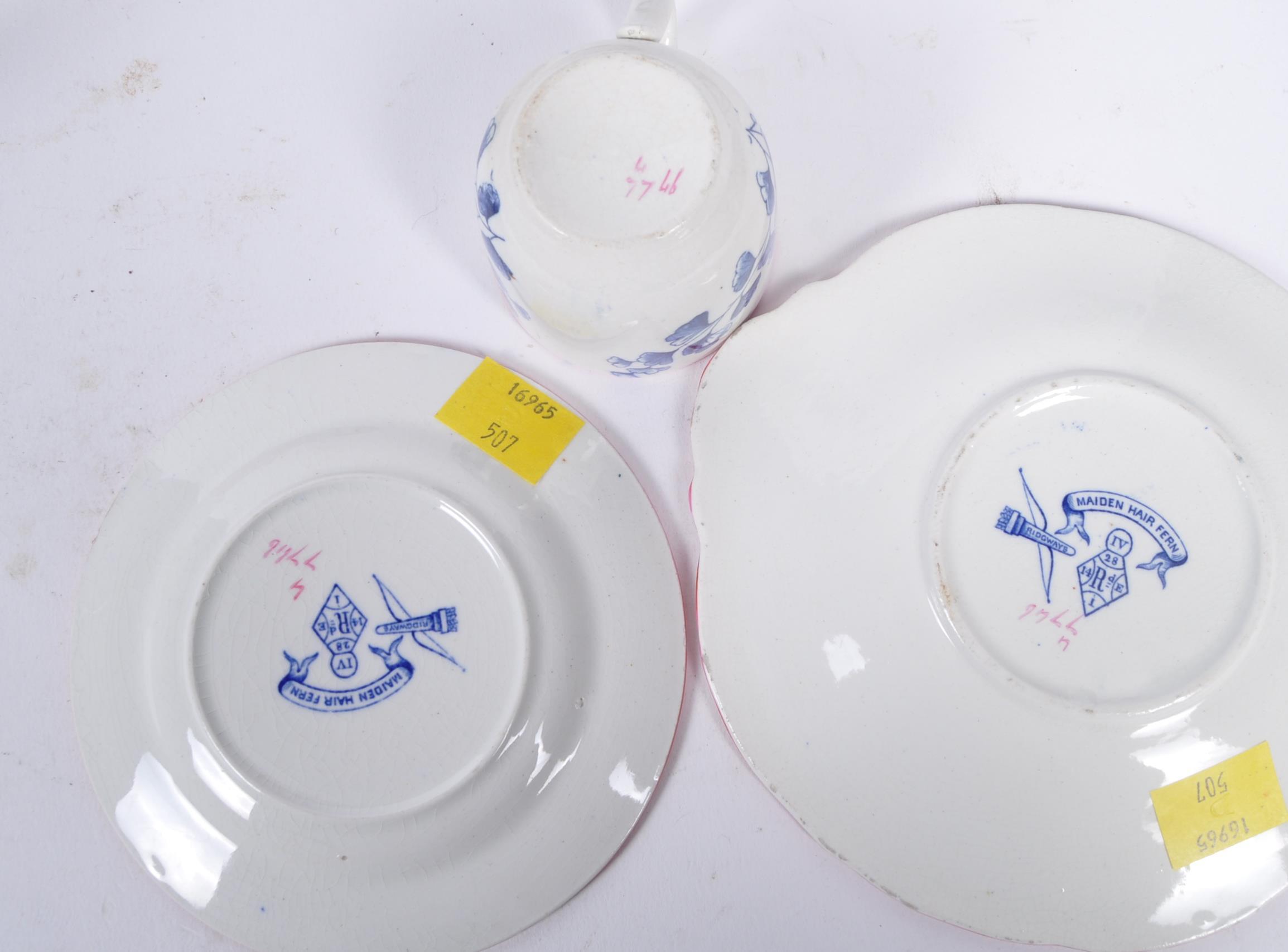 19TH CENTURY RIDGWAYS STAFFORDSHIRE BLUE & WHITE TEA SERVICE - Image 2 of 8