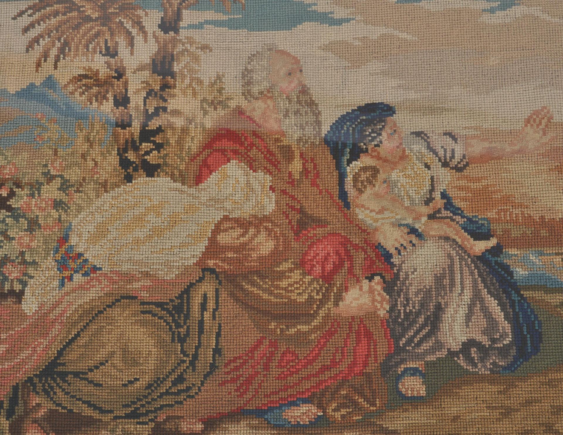 TWO EARLY 20TH CENTURY EMBROIDERY NEEDLEPOINT PICTURES - Image 3 of 5