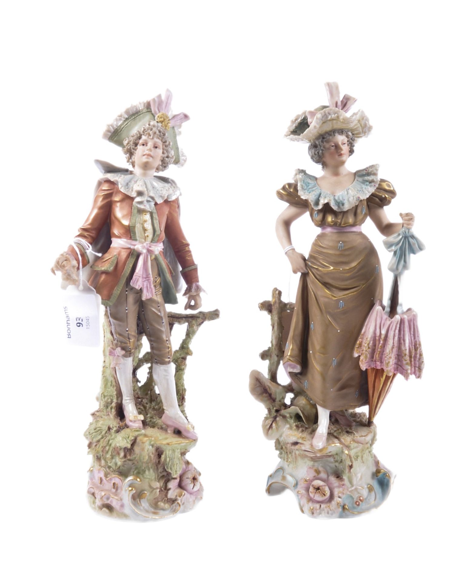 19TH CENTURY CONTINENTAL PAIR OF PORCELAIN BISQUE FIGURES - Image 2 of 6