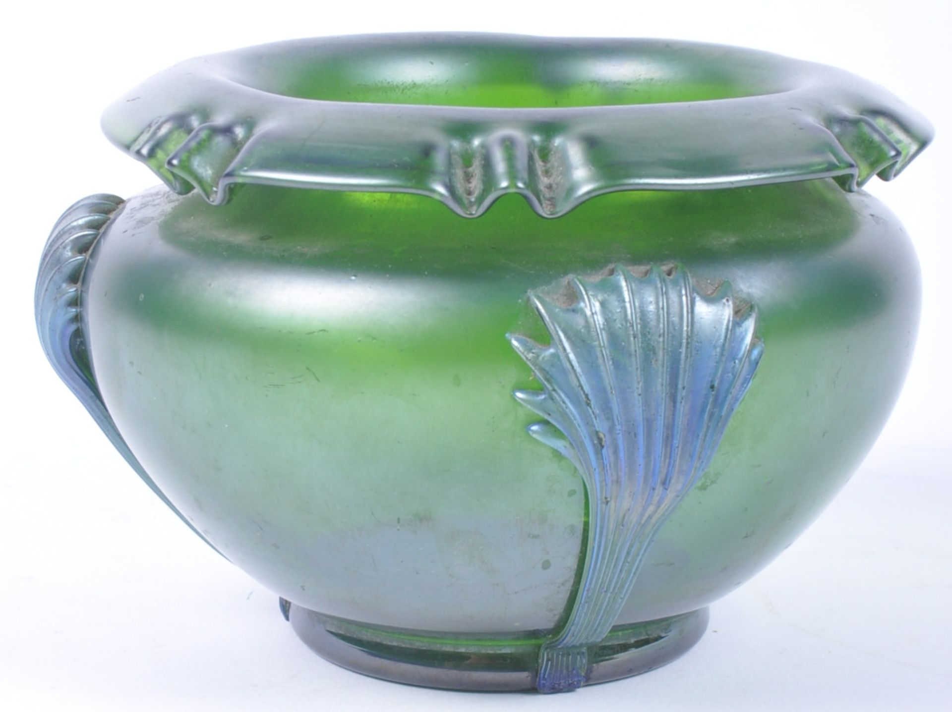 GREEN LUSTRE 20TH CENTURY CONTINENTAL LOETZ MANNER VASE - Bild 3 aus 5