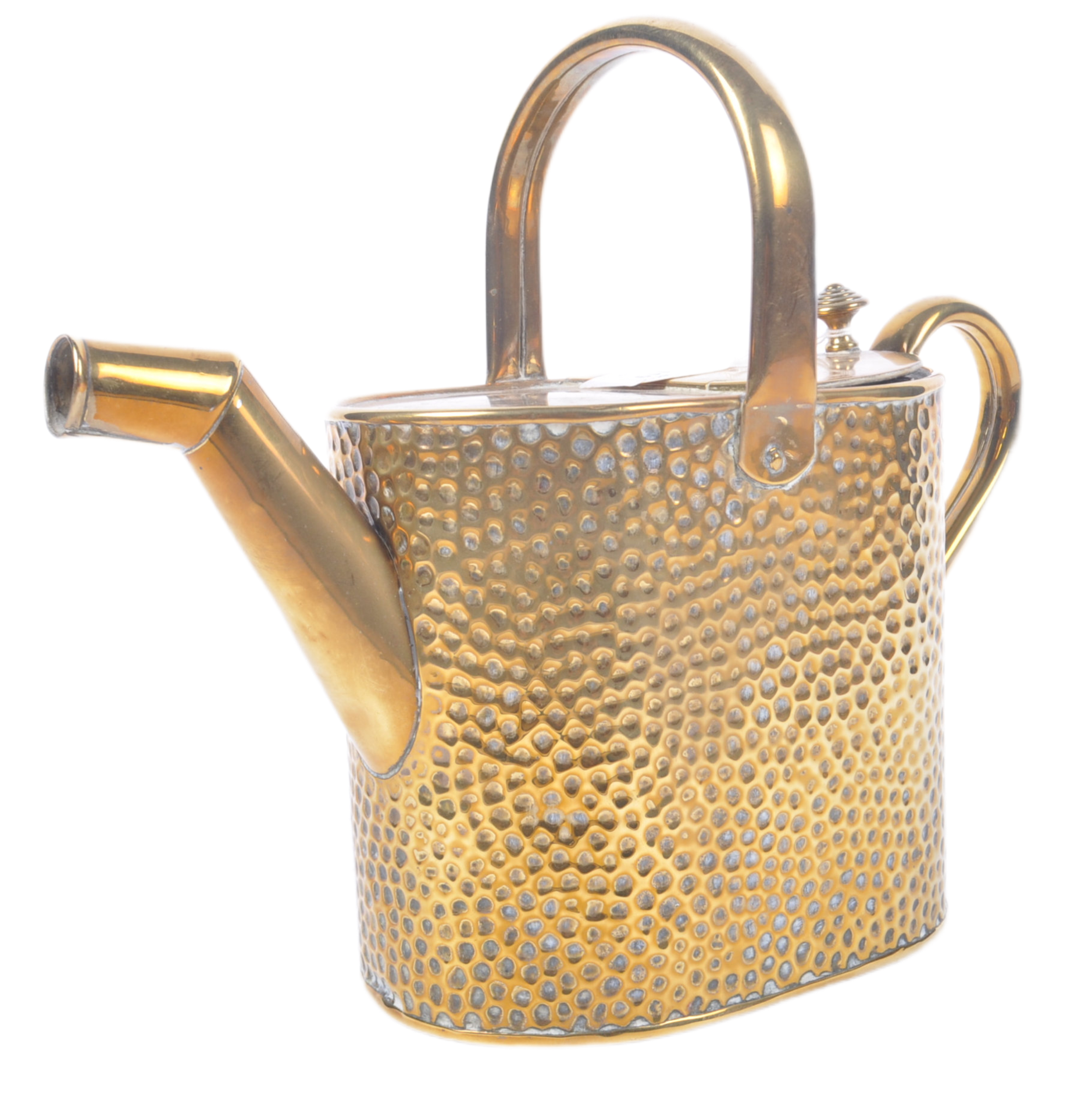 19TH CENTURY VICTORIAN BRASS CROCODILE EFFECT HOT WATER JUG