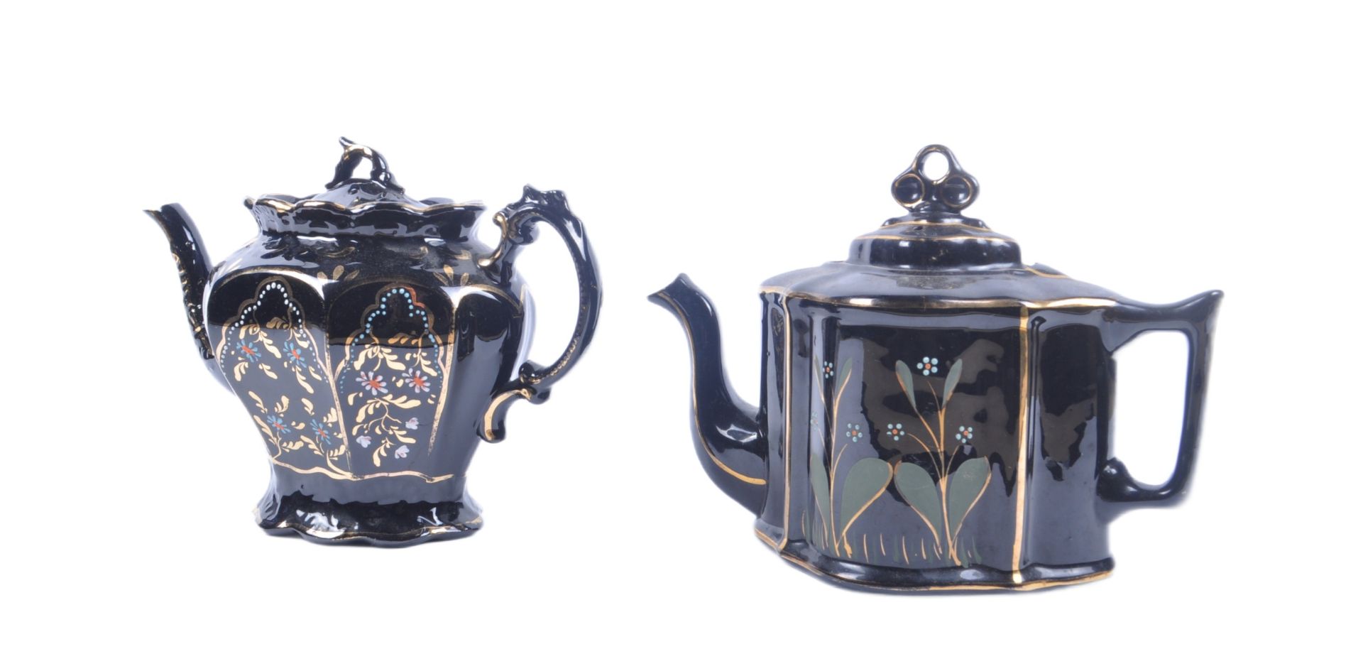 19TH CENTURY VICTORIAN FOLK - TOLE WARE TEAPOTS - Image 2 of 6