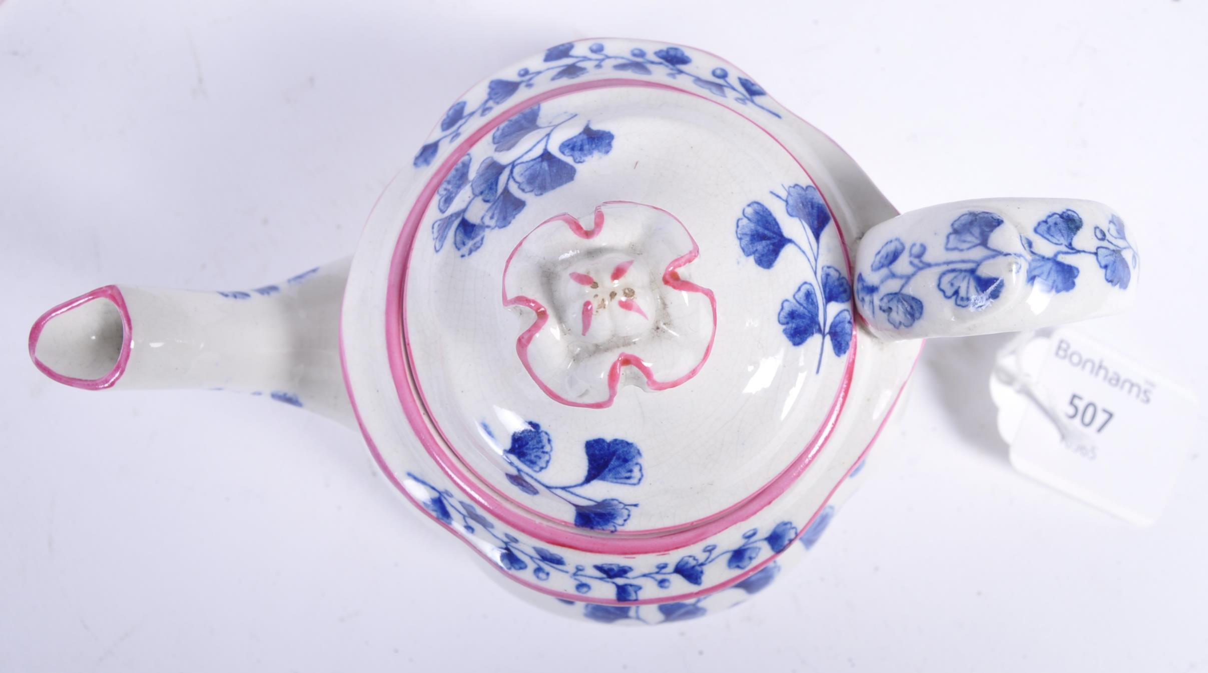 19TH CENTURY RIDGWAYS STAFFORDSHIRE BLUE & WHITE TEA SERVICE - Image 4 of 8