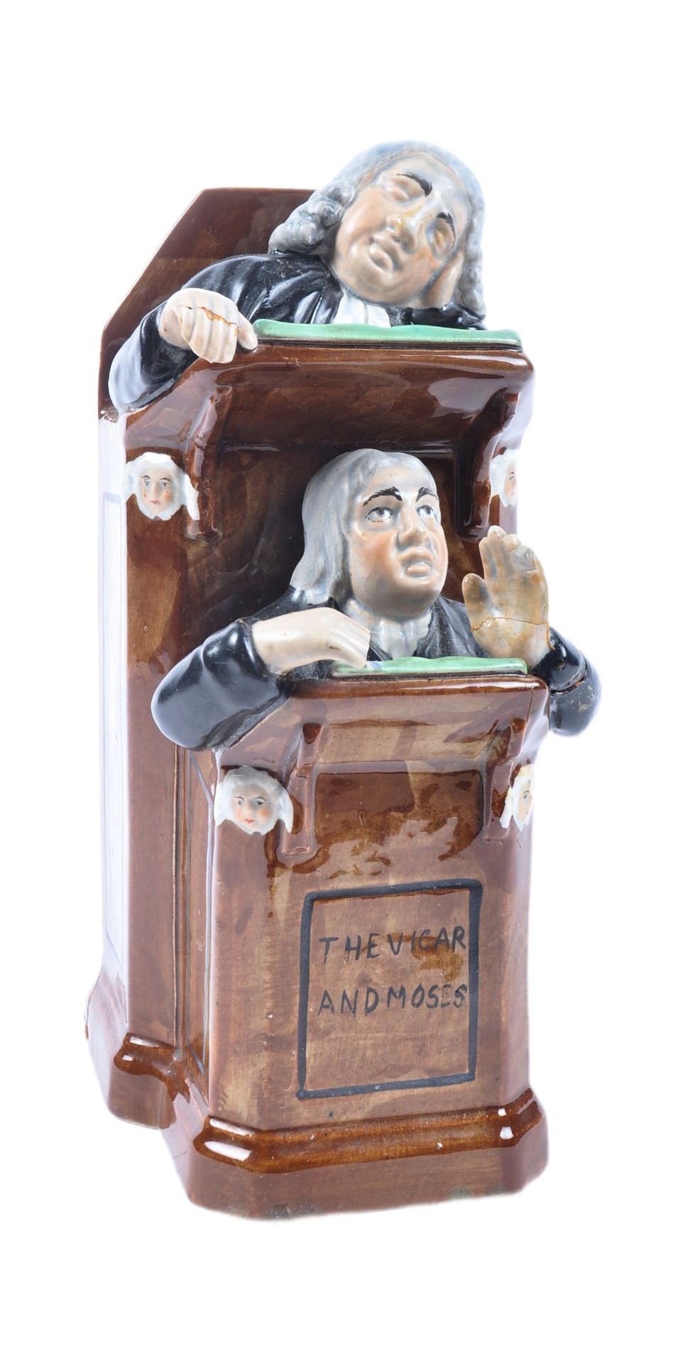 STAFFORDSHIRE THE VICAR AND MOSES POTTERY GROUP FIGURINE - Image 2 of 6